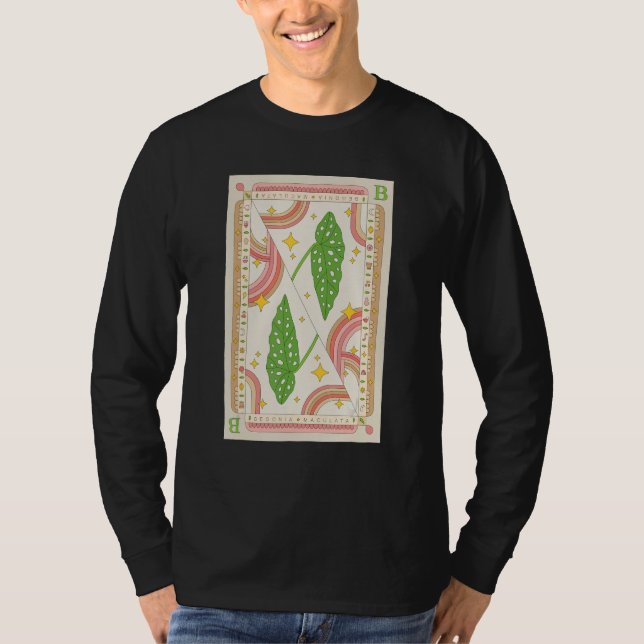 Begonia Maculata Houseplant Illustration Playing C T Shirt (Framsida)