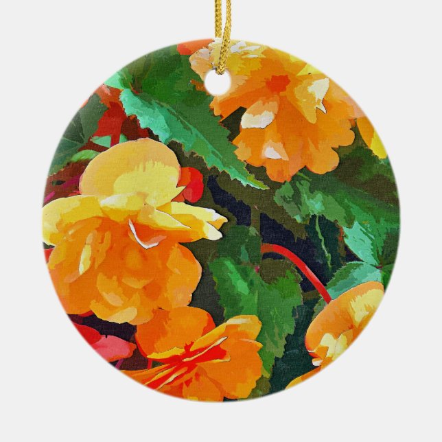 BEGONIAS JULGRANSPRYDNAD KERAMIK (Framsidan)