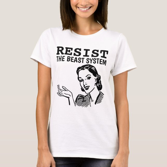 BEGRÄNSA BEASTEN SYSTEM RETRO WOMAN T-SHIRTS TETS (Framsida)