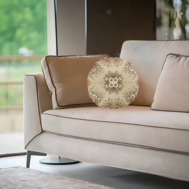 Begränsa Blommigtar Rund Kudde (Skapare uppladdad)