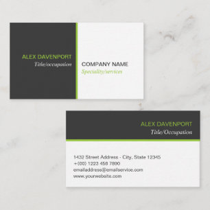 Begränsa grön Mörk Grått Modern Clean Line Visitkort