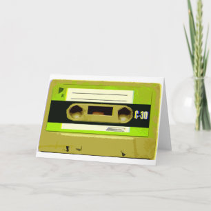 Begränsa grönt Retro-kassettband Helgkort