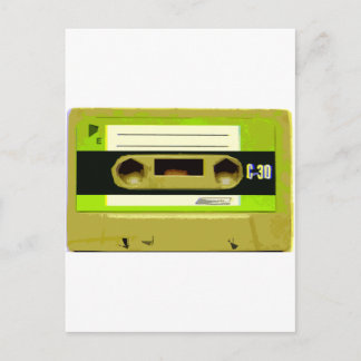 Begränsa grönt Retro-kassettband Vykort