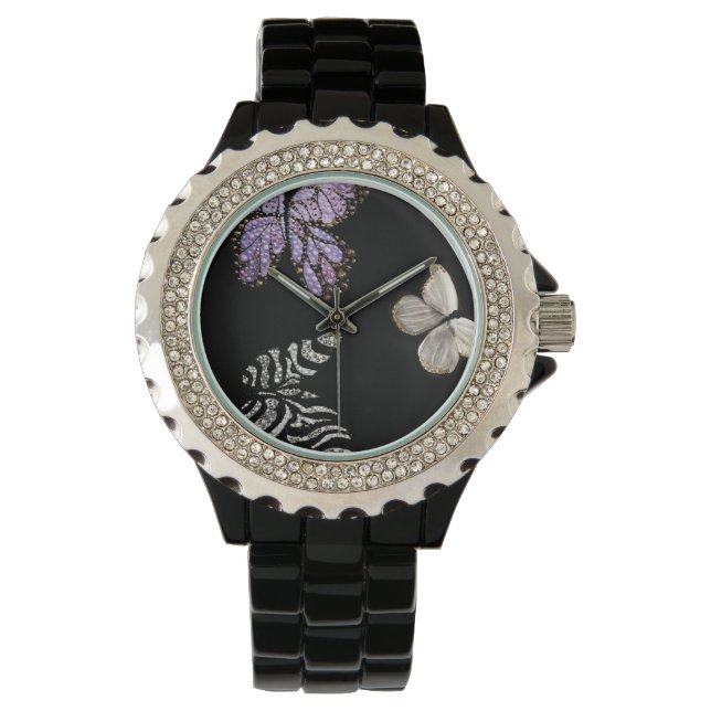 Begränsad Edition Black Butterfly Watch Armbandsur (Framsida)