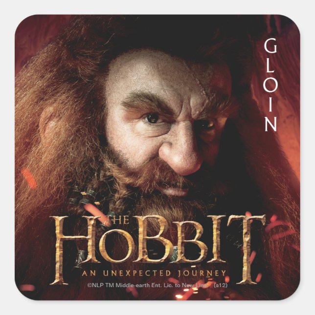 Begränsad Edition-teckning: Gloin Fyrkantigt Klistermärke (Framsida)