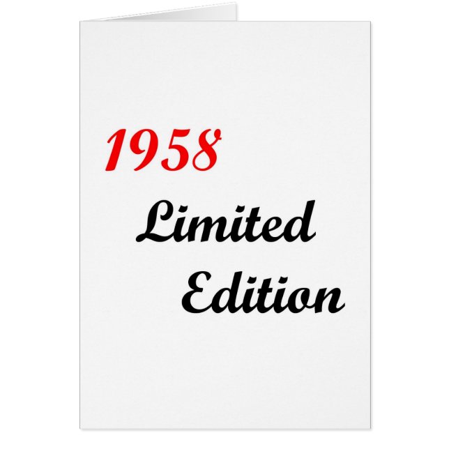 Begränsad upplaga 1958 hälsningskort (Framsidan)