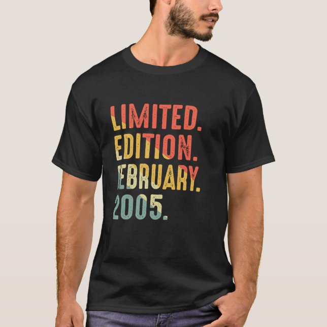 Begränsad upplaga februari 2005 födelsedag t shirt (Framsida)