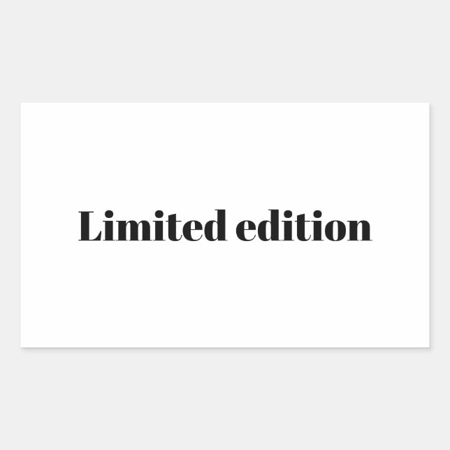 Begränsad upplagstext rektangulärt klistermärke (Framsida)