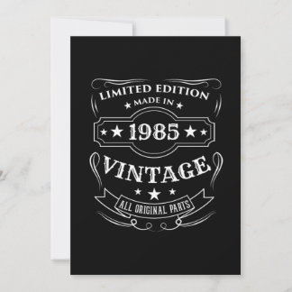 Begränsad utgåva 1985 Vintage Birthday Gift Inbjudningar