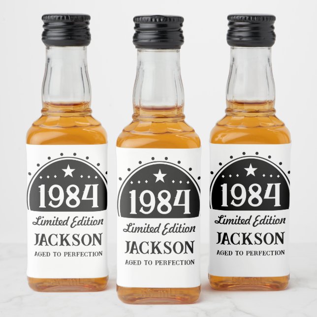 Begränsad utgåva 40 födelsedagar spritflaskor etikett (Flaskor)