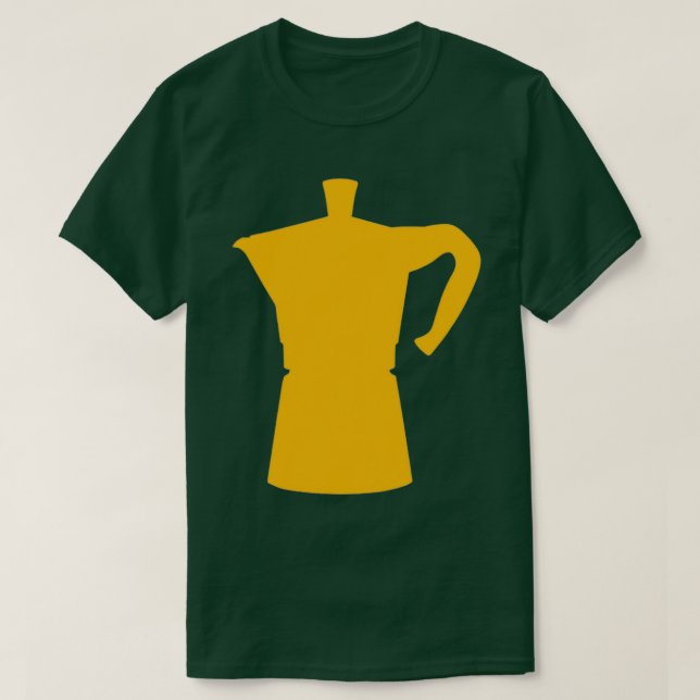 Begränsad utgåva av gult Moka Pot T Shirt (Design framsida)