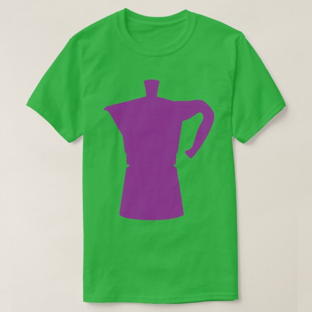 Begränsad utgåva av lila Moka Pot T Shirt (Design framsida)