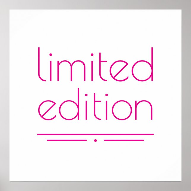 Begränsad utgåva - Ett av ett slag Poster (Framsidan)