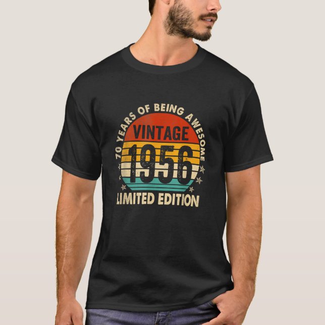 Begränsad utgåva Födelsedag 1956: Retro Funny T Shirt (Framsida)