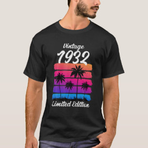 Begränsad utgåva Tees 1932 Vintage Retro 90:e Birt T Shirt