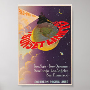 Begränsad Vintage Järnväg Poster