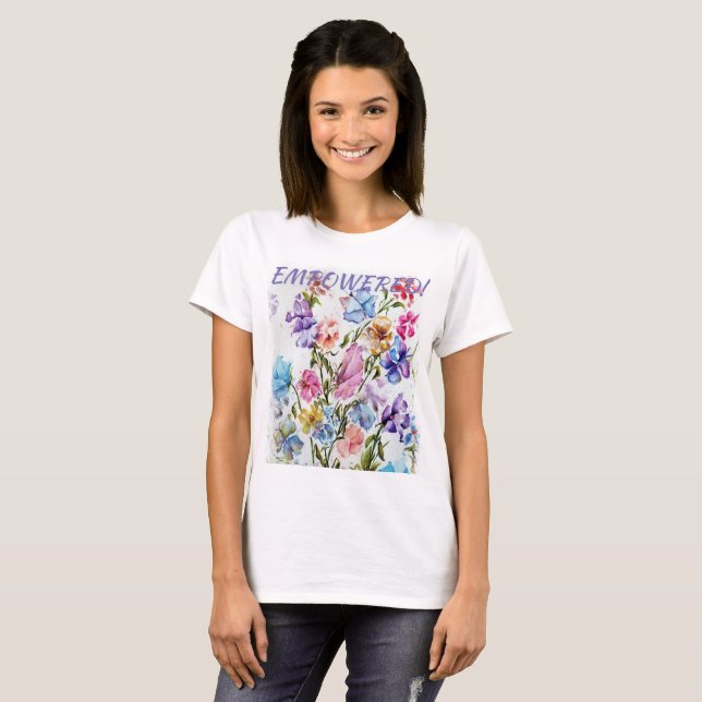 BEGRÄNSAD WHIMSICAL WATERCOLOR FLOWER T-SHIRT (Hel framsida)