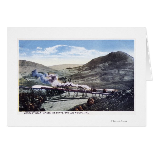 Begränsada räls, hästskon, kurva hälsningskort (Framsidan Horizontal)