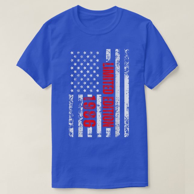 Begränsada upplagan och född 1986, Patriotic Birth T Shirt (Design framsida)