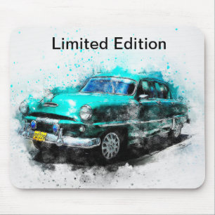 Begränsadare Edition Vintage Grönt Car Design Mo Musmatta