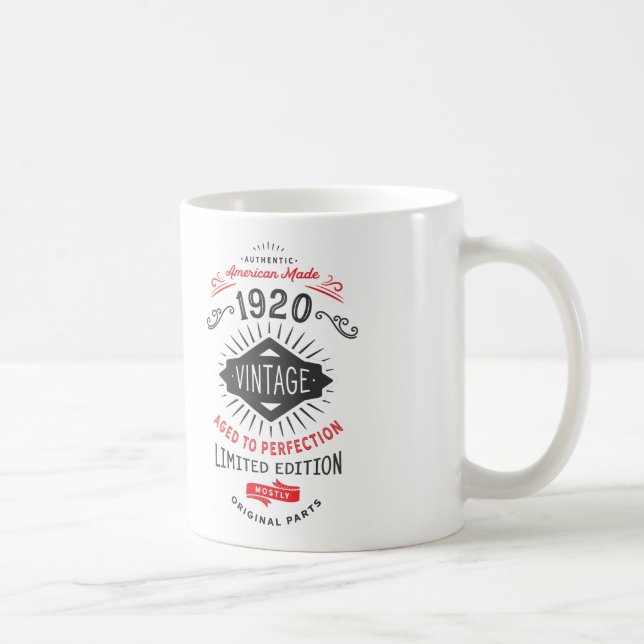 Begränsadare utgåvan 100 födelsedagar född 1920 kaffemugg (Höger)