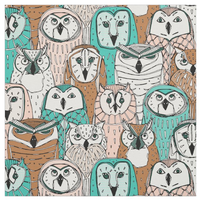 begränsade ugglor tyg (Provkarta)