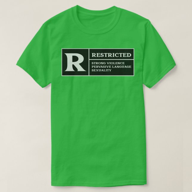 Begränsat starkt våld, genomträngande språksexu t shirt (Design framsida)