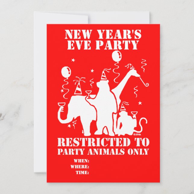 Begränsat till djur i party inbjudningar (Framsida)