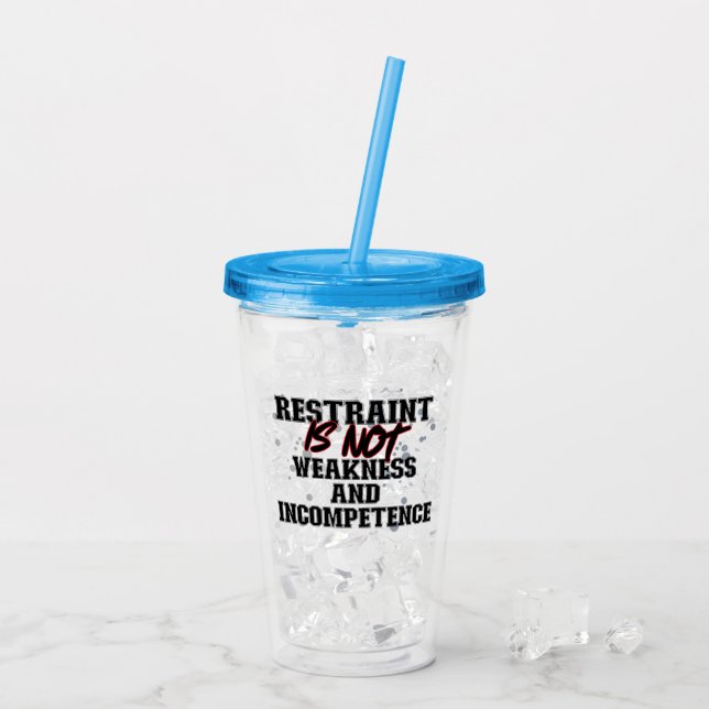 Begränsning är inte svaghet och inkompetens.b take away mugg (Baksida Ice)