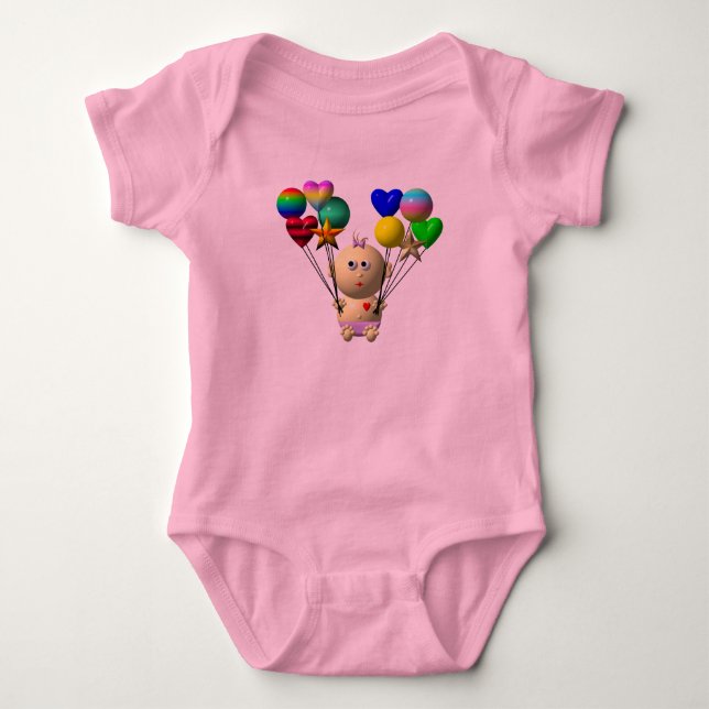 BEGRÄNSNING AV FLICKA MED 10 BALLOONER TEE SHIRT (Framsida)