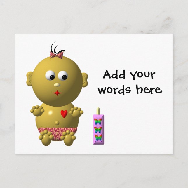 BEGRÄNSNING AV FLICKA MED 1 FLASKA VYKORT (Framsida)