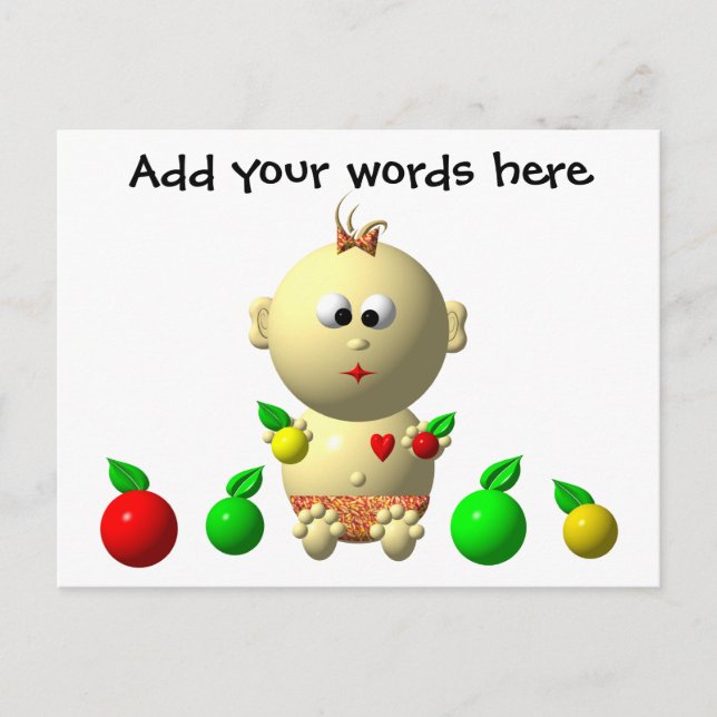 BEGRÄNSNING AV FLICKA MED 6 ÄPPLINGAR VYKORT (Framsida)