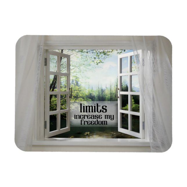 Begränsningar ökar min frihet - Motiveringsbekräft Magnet (Horisontell)