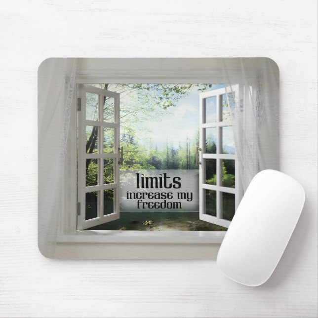 Begränsningar ökar min frihet - Motiveringsbekräft Musmatta (Med mus)
