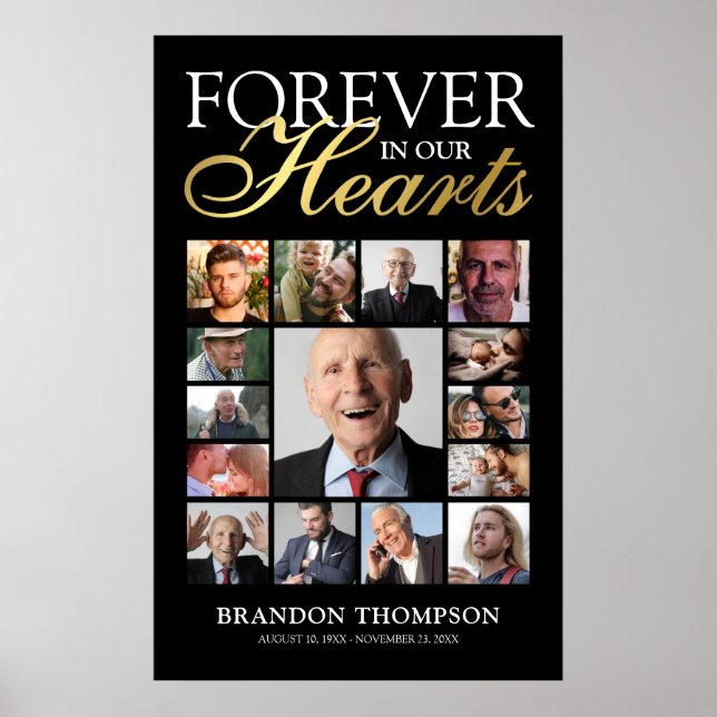 Begravning 15 Foto Minnesstund Poster (Framsidan)