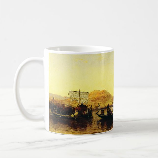 Begravning av en mumie på Nilen av Frederick Arthu Kaffemugg (Vänster)