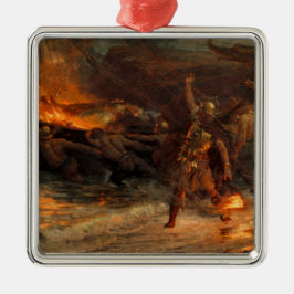 begravning av en viking (av Frank Dicksee) Julgransprydnad Metall