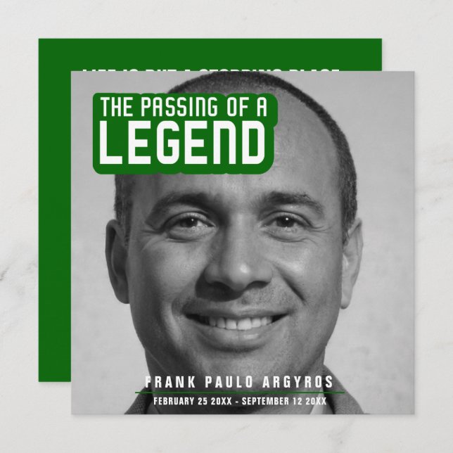 Begravning av ett legendariskt dikt av modern grön tack kort (Fram/baksida)