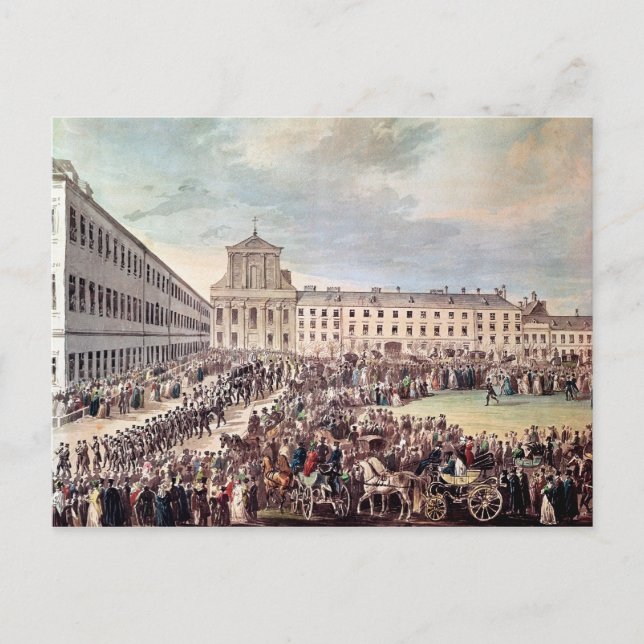 Begravning av Ludwig Van Beethoven i Wien Vykort (Framsida)