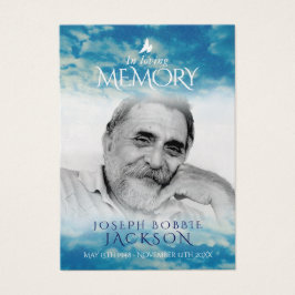 Begravning av minnesmoln i bön/dikt kort