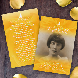 Begravning i ro-bönans dikt-gult visitkort