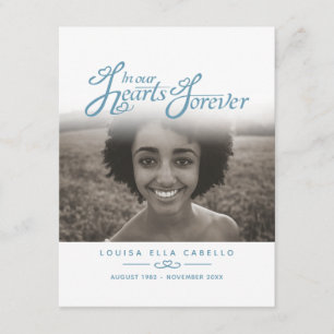 Begravning i våra hjärtan - blått dikt tilläggskort