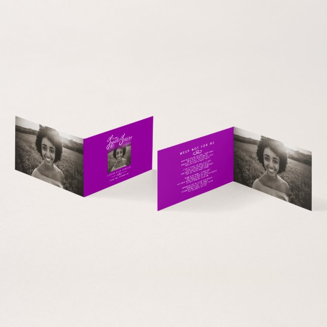 Begravning i våra hjärtan, för alltid, dikt kort (In- och utsida)