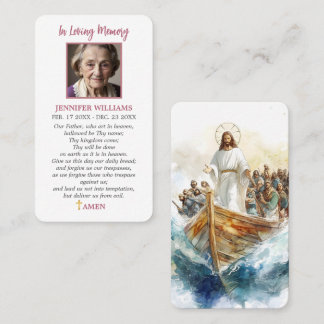 Begravning Jesus bönkort Religiös Jesus i båt Visitkort