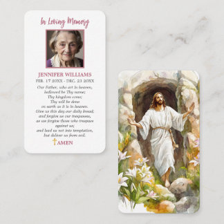 Begravning Jesus Bönkort Uppståndelse Sympati Visitkort