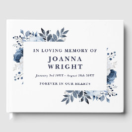 Begravning med marinblommor till minne gästböcker