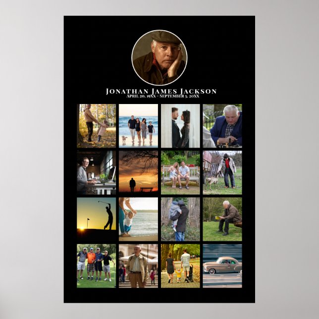 Begravning Minnesfoto Livsjubileum  Poster (Framsidan)