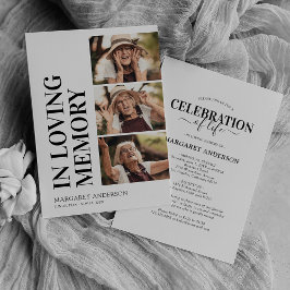 Begravning Minnestjänst 3 Foto Inbjudningar