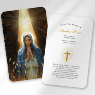 Begravning Sorg Ave Maria Bön Sympatikort Visitkort