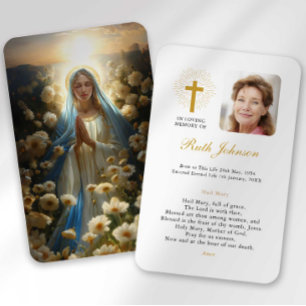 Begravning Sorg Ave Maria Bön Sympatikort Visitkort